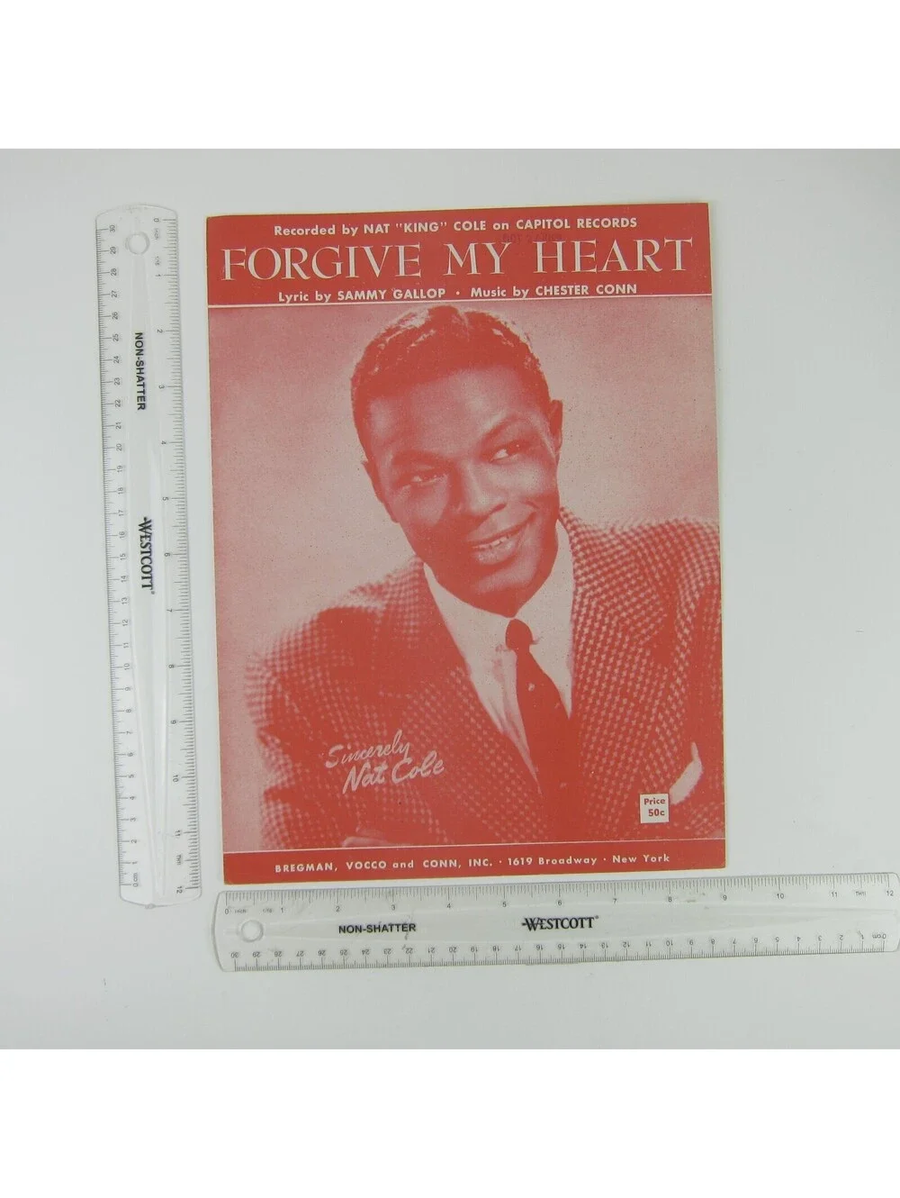 Sheet Music Forgive My Heart Nat King Cole Sammy Gallop Chester Conn Vintge 1955